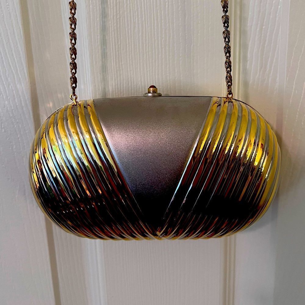 LISETTE Iridescent Gold Metallic Clutch